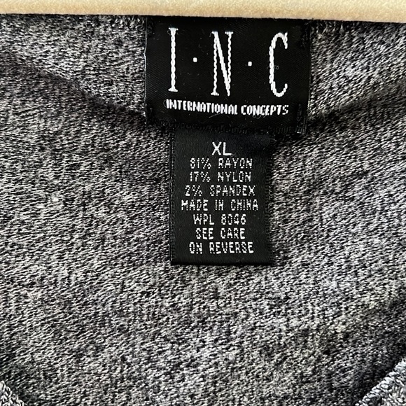 INC Women’s dark gray heather top short sleeves lightweight sweater k… - Picture 2 of 9